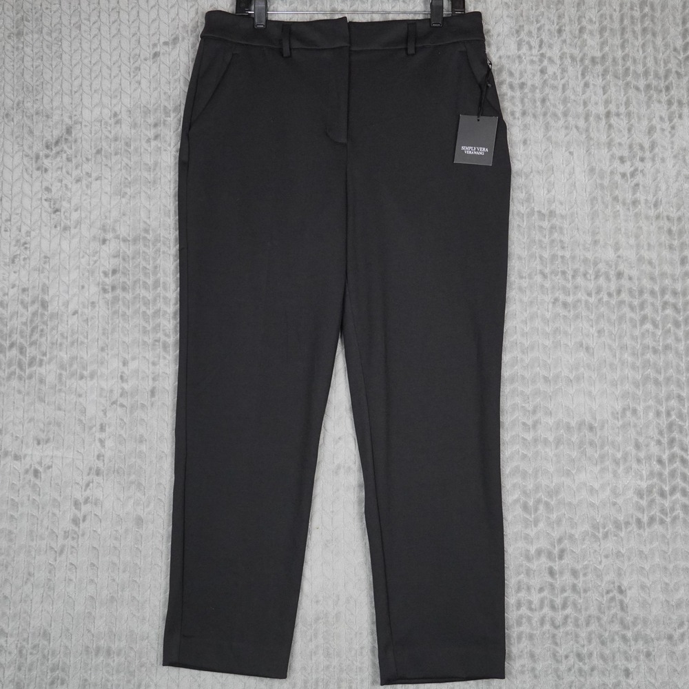 Simply Vera Vera Wang Pants 14 Skinny Ankle Womens Black High Rise Poly Rayon